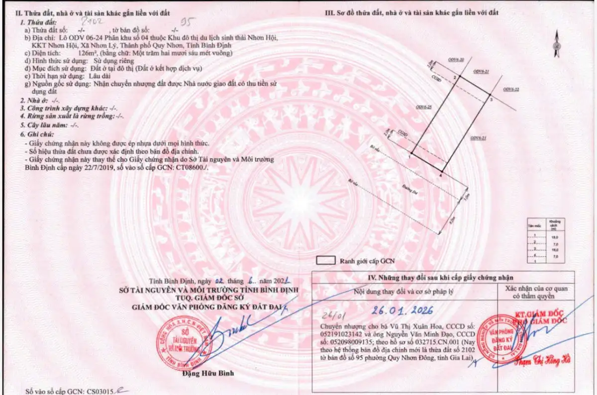Bán Lô Đất ODV06-24 Phân Khu 4 Nhơn Hội New City Quy Nhơn