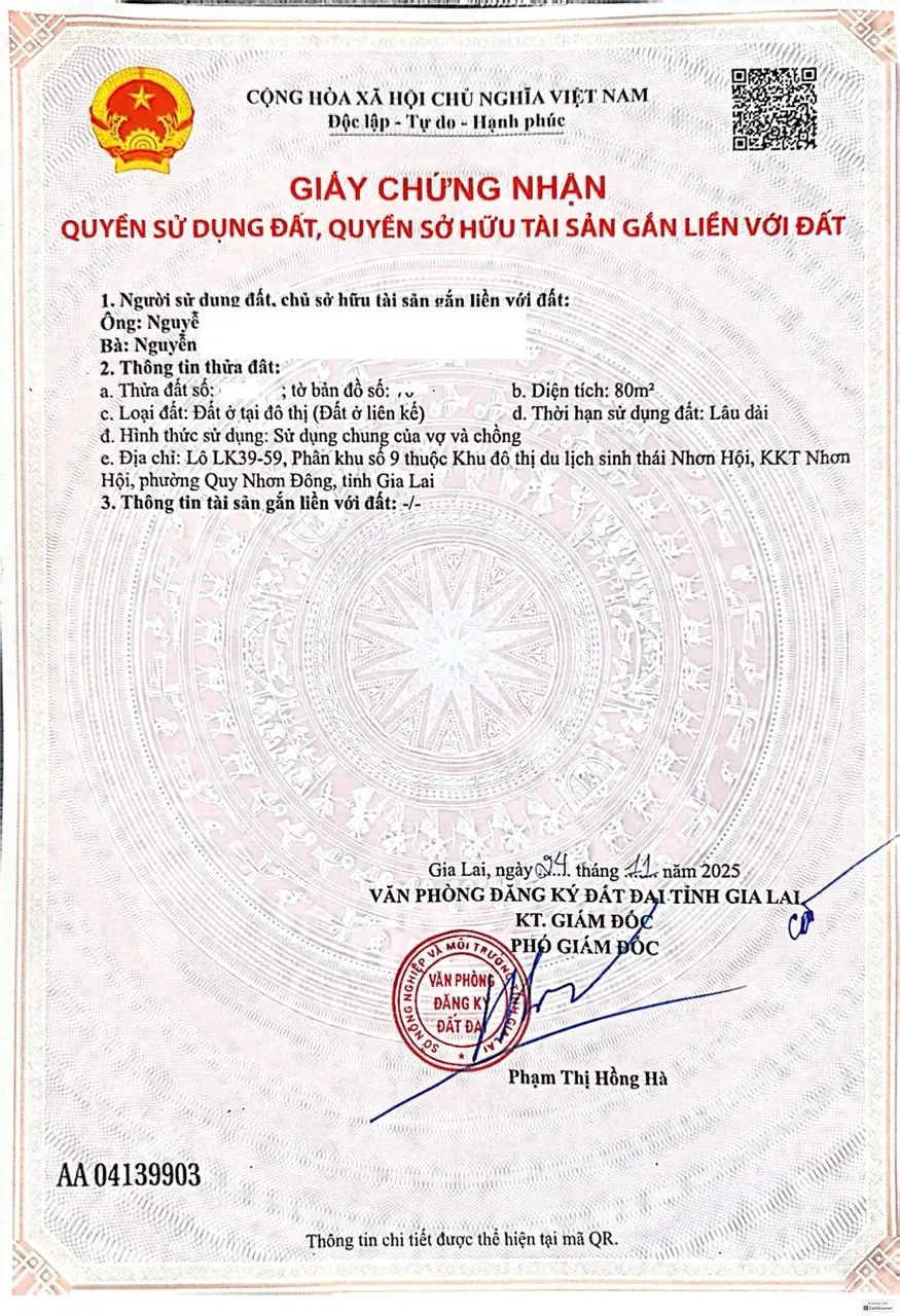 CHỦ BÁN GẤP LÔ LK39-59 – PHÂN KHU 9 NHƠN HỘI NEW CITY